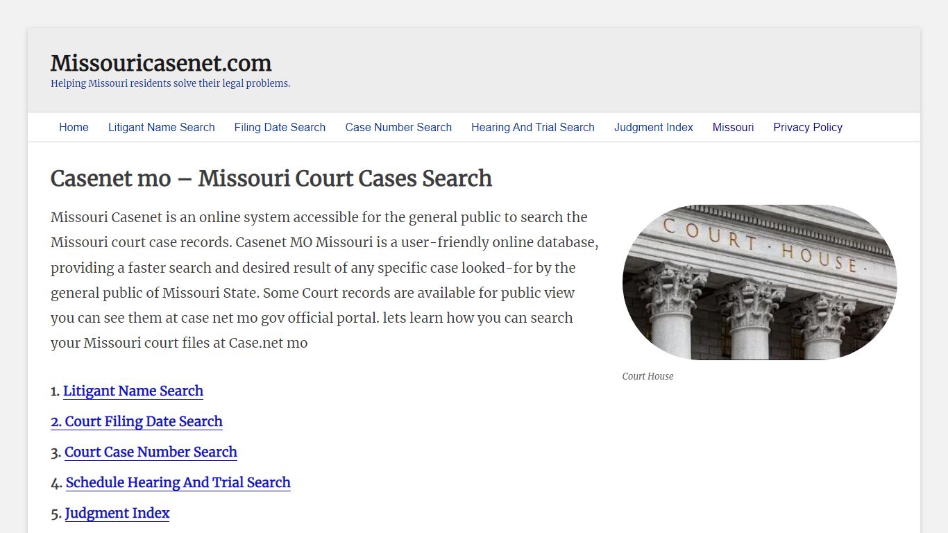 Casenet (mo) Missouri - Casenet.com